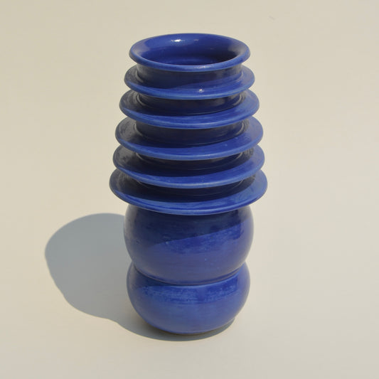 Cobalt Disk Vase